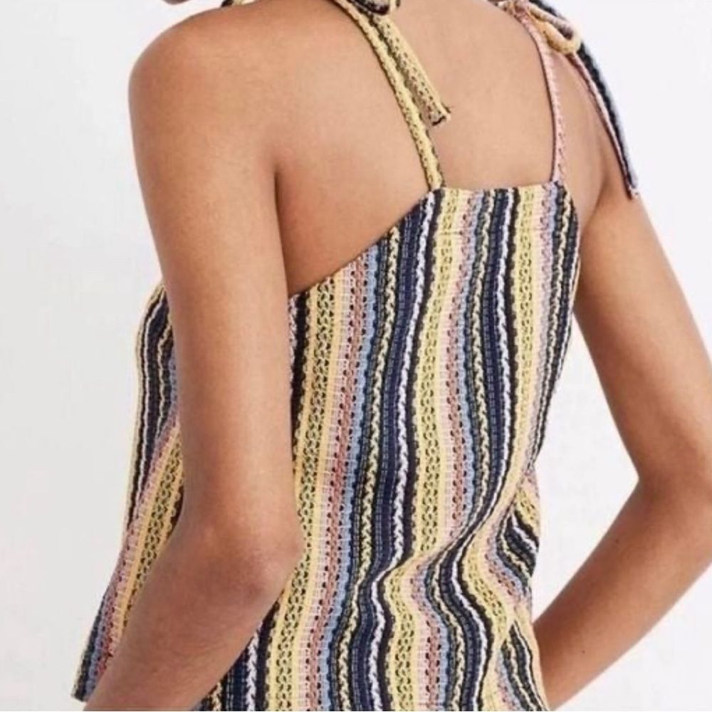 Madewell Rainbow Crochet Stripe Texture & Thread Tie-Strap Tank​​​​ - Picture 2 of 4